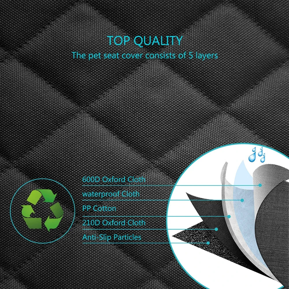 Dog Car Seat Cover Pet Travel Carrier Mattress Waterproof Dog Car Seat Protector Mat with Middle Seat Armrest for Dogs