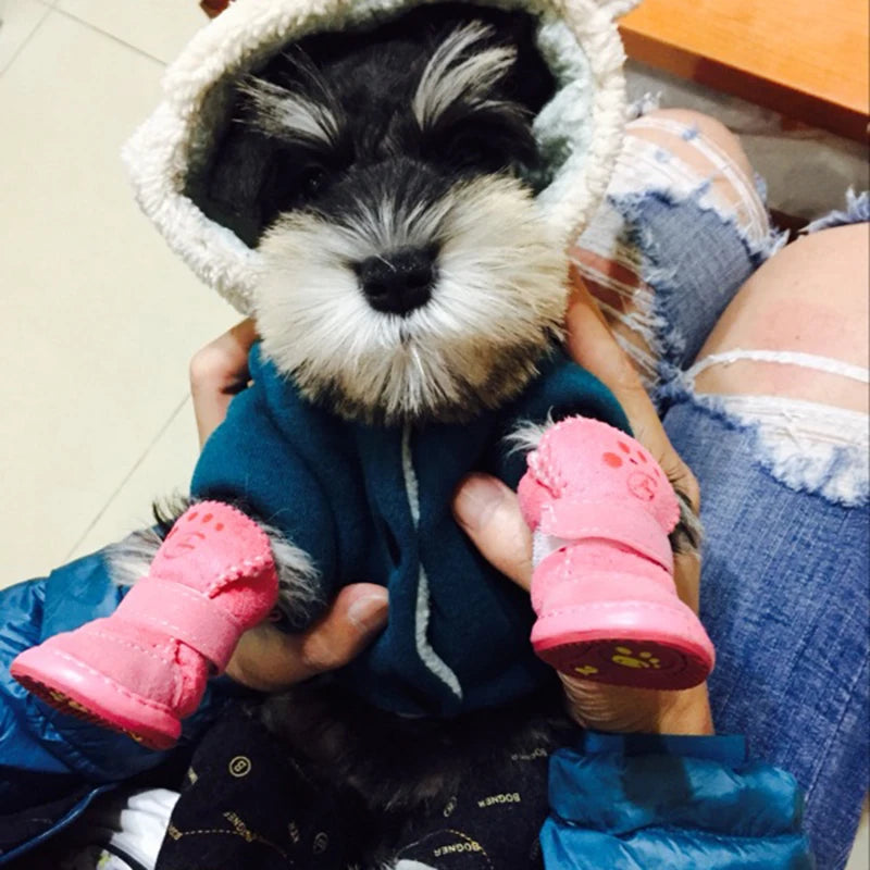 Best Selling Warm Winter Pet Shoes for Small Dogs Non-Slip Dog Cat Snow Boots Chihuahua Shih Tzu Shoes Mascotas Zapatos Perro