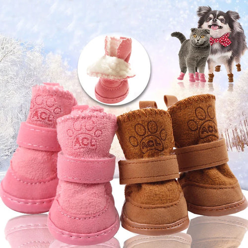 Best Selling Warm Winter Pet Shoes for Small Dogs Non-Slip Dog Cat Snow Boots Chihuahua Shih Tzu Shoes Mascotas Zapatos Perro