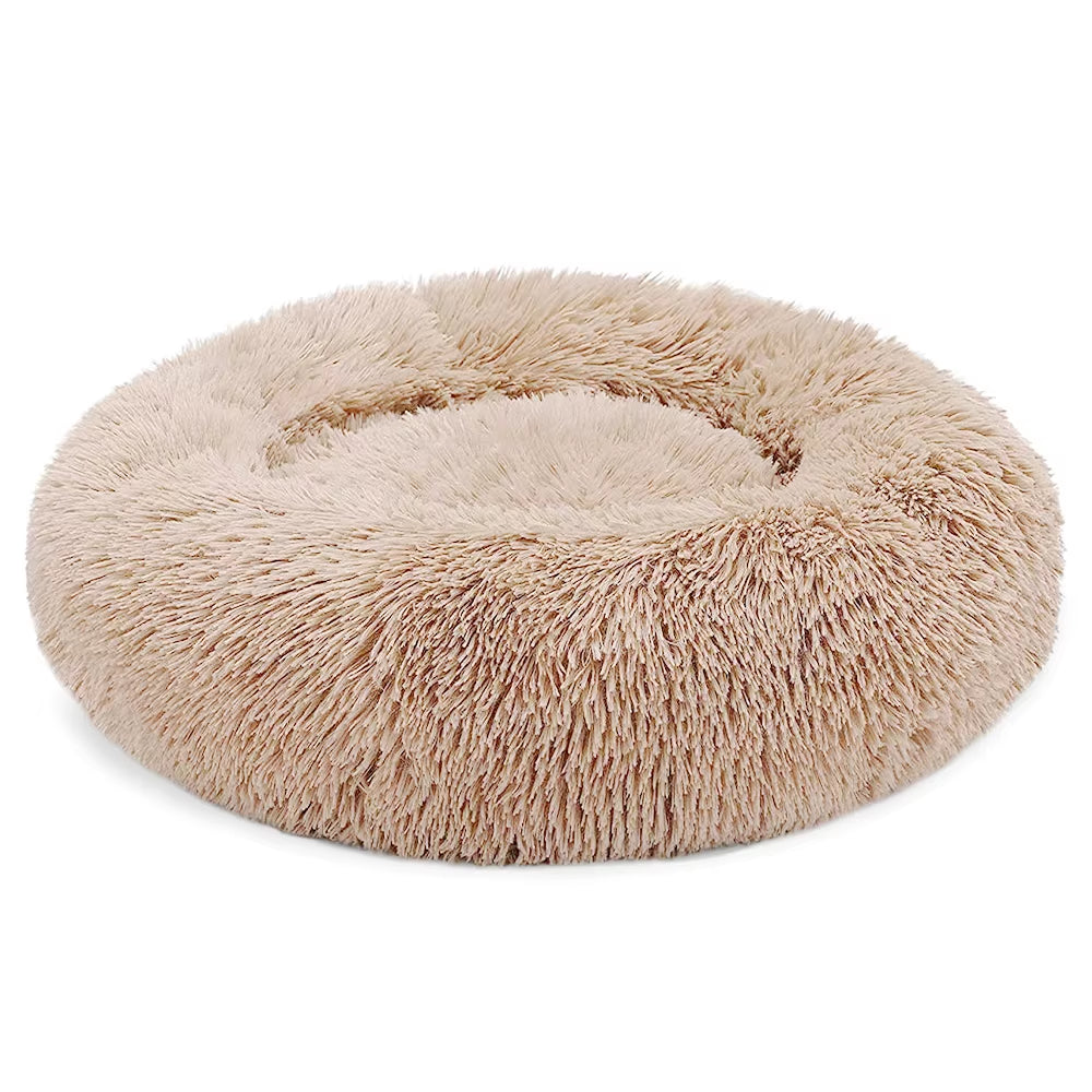 Pet Dog Bed Super Soft Kennel round Fluffy Cat House Warm Indoor Comfortable Sleeping Cushion Mat Sofa Washable Puppy Long Plush