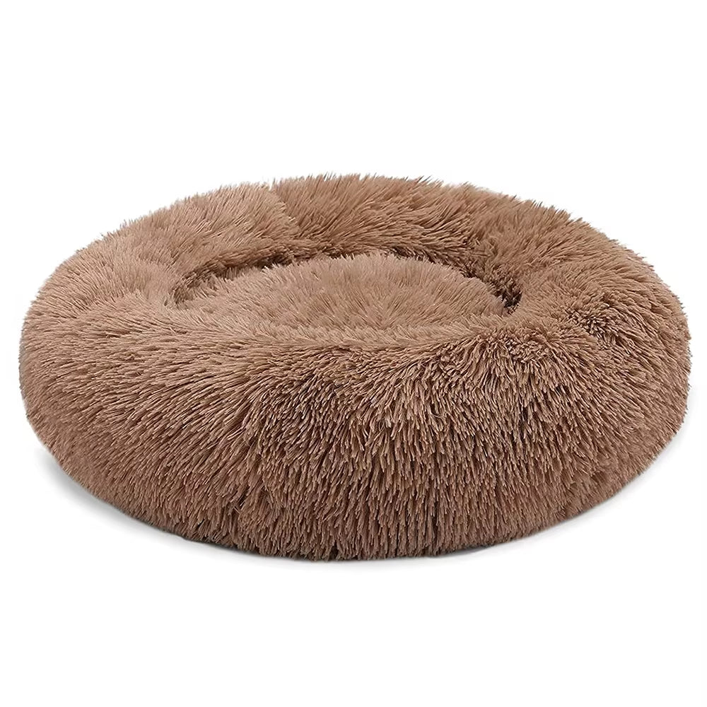 Pet Dog Bed Super Soft Kennel round Fluffy Cat House Warm Indoor Comfortable Sleeping Cushion Mat Sofa Washable Puppy Long Plush
