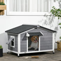 Pawhut Hundehütte, Tannenholz, Hundehaus Mit Asphaltdach, Outdoor, Wetterfeste