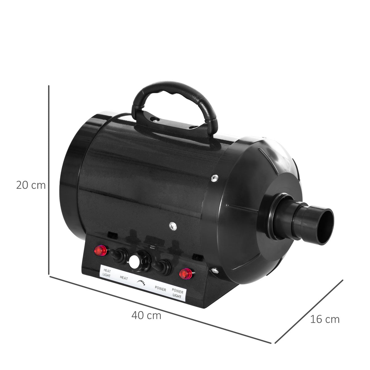Profi Hundefön Tierfön Pet Dryer Flüsterfön Hundetrockner 2800W Metall Schwarz